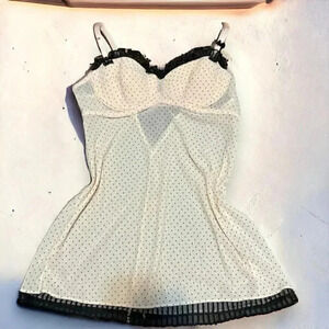 Truffles coquette baby pink polka dot corset slip M